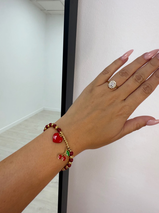 PULSERA CEREZA CORAZÓN