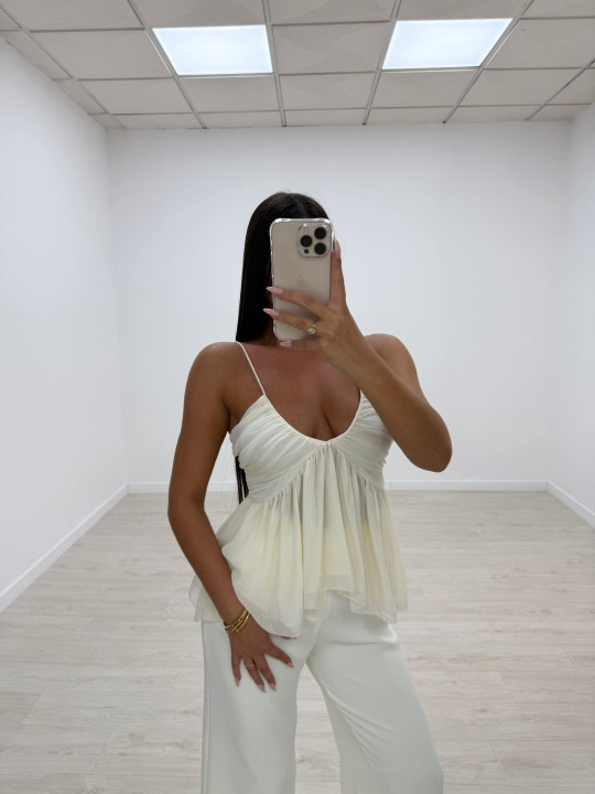 BLUSA TOP GASA BEIGE BLUSA TOP GASA BEIGE