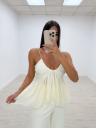 BLUSA TOP GASA BEIGE