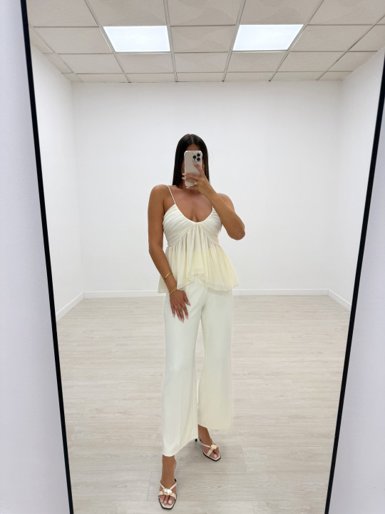 BLUSA TOP GASA BEIGE BLUSA TOP GASA BEIGE