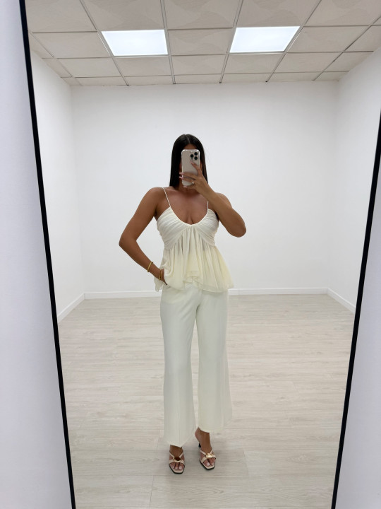 BLUSA TOP GASA BEIGE BLUSA TOP GASA BEIGE