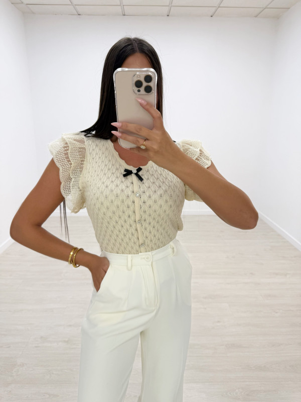 TOP COQUETTE BEIGE