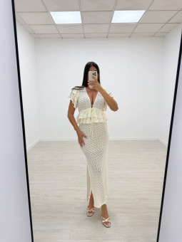 CONJUNTO EXCLUSIVO ENCAJE BEIGE