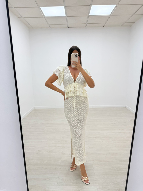 CONJUNTO EXCLUSIVO ENCAJE BEIGE