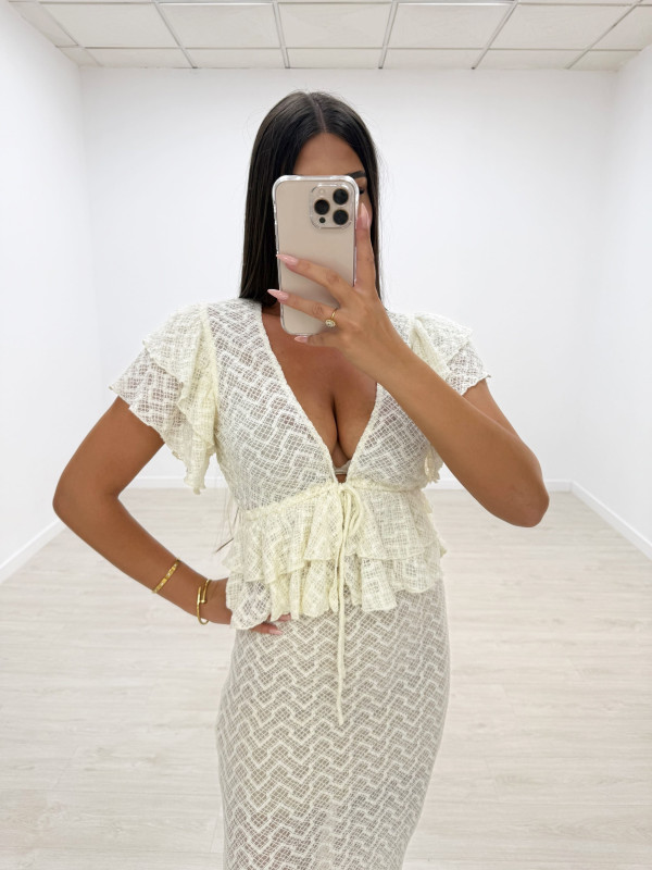 CONJUNTO EXCLUSIVO ENCAJE BEIGE