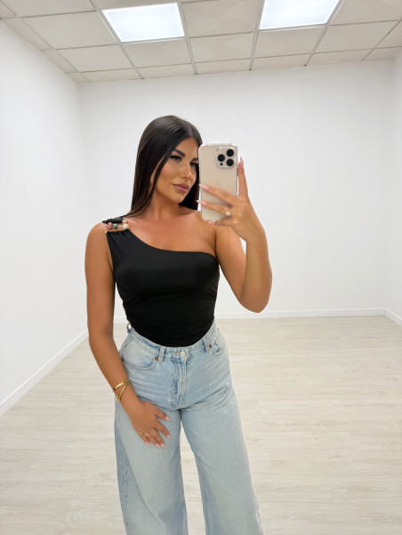 TOP ASIMÉTRICO DETALLE NEGRO