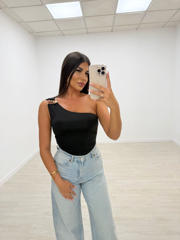 TOP ASIMÉTRICO DETALLE NEGRO