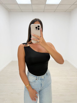 TOP ASIMÉTRICO DETALLE NEGRO