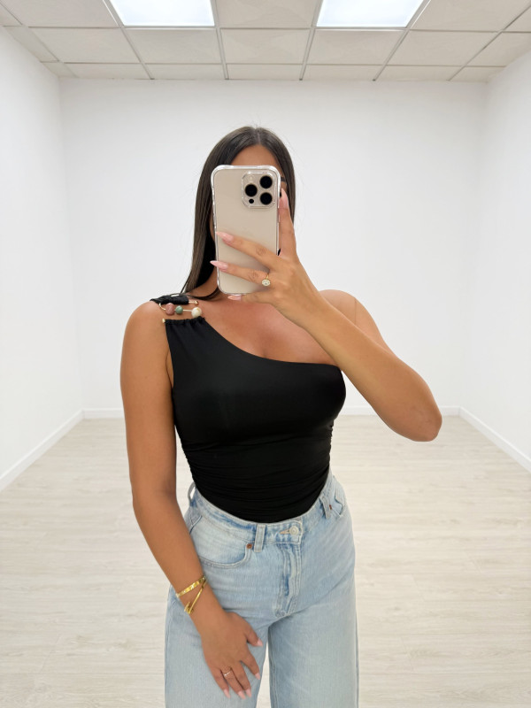 TOP ASIMÉTRICO DETALLE NEGRO