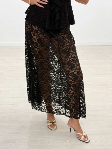 FALDA ENCAJE LUXURY NEGRA