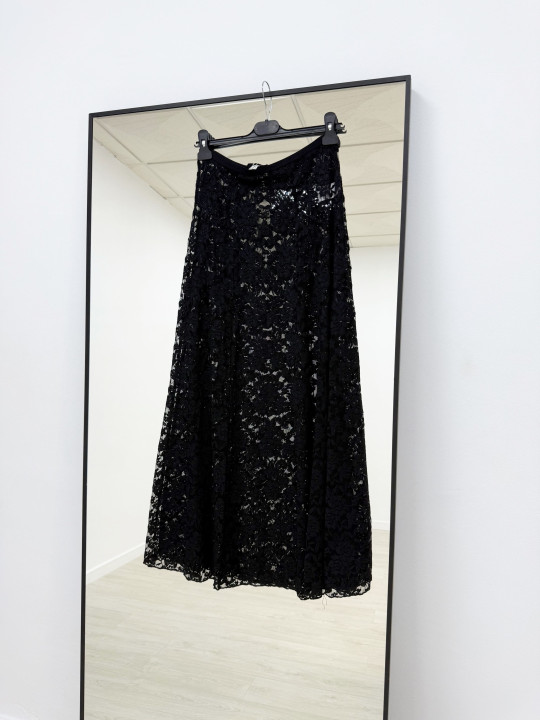 FALDA ENCAJE LUXURY NEGRA