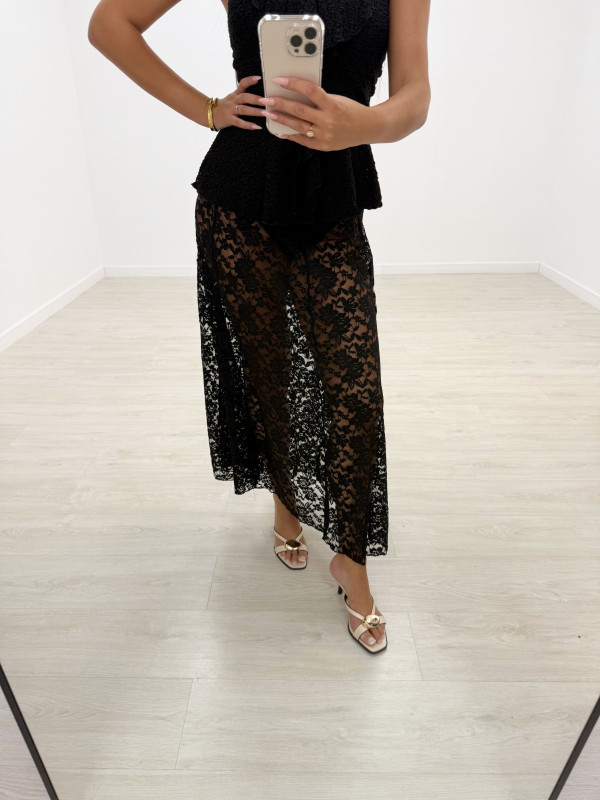 FALDA ENCAJE LUXURY NEGRA