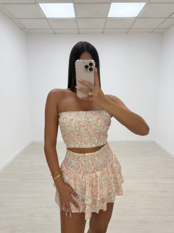 CONJUNTO BANDA ESTAMPADO BEIGE