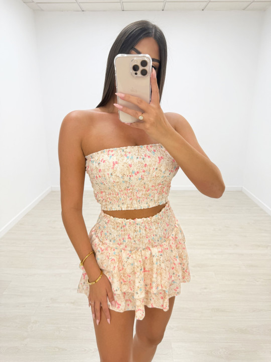 CONJUNTO BANDA ESTAMPADO BEIGE