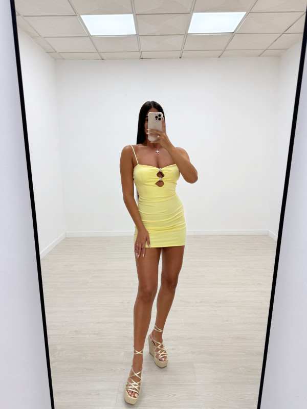 VESTIDO MINI LICRA AMARILLO