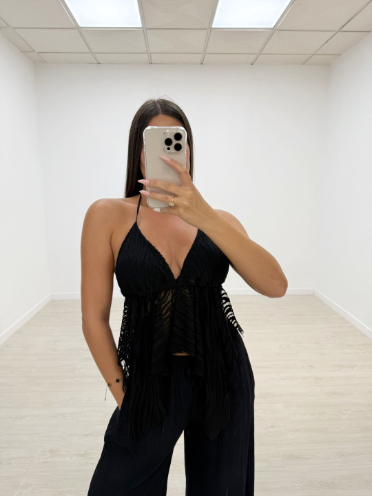 TOP CEBRA FLUIDO NEGRO