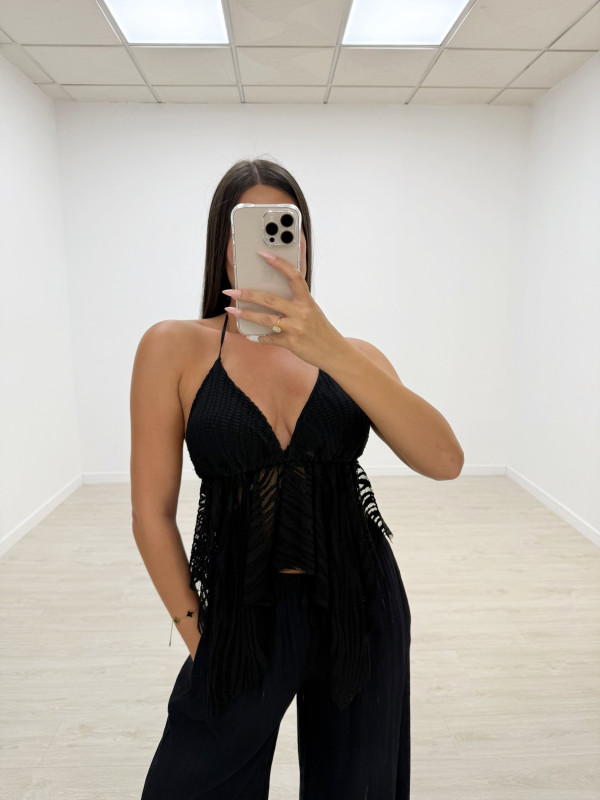 TOP CEBRA FLUIDO NEGRO