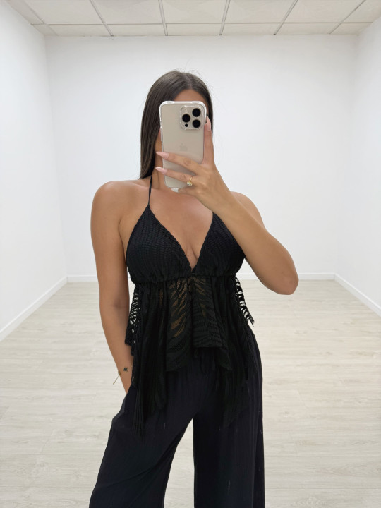 TOP CEBRA FLUIDO NEGRO