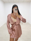 CONJUNTO BATA Y CAMISÓN SEDA ROSA