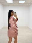 CONJUNTO BATA Y CAMISÓN SEDA ROSA
