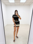 CONJUNTO PUNTO MINI RAYAS NEGRO