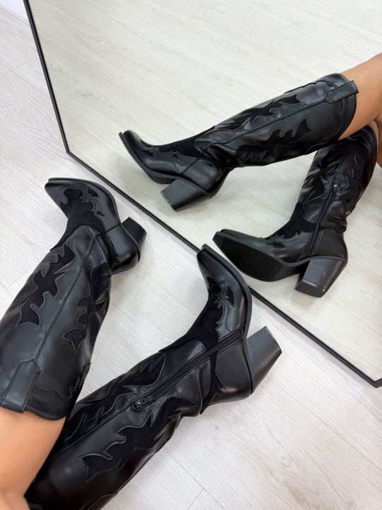BOTAS COWBOY COMBINADAS NEGRAS BOTAS COWBOY COMBINADAS NEGRAS