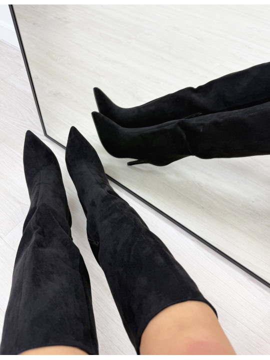 BOTAS TACÓN ANTE NEGRAS BOTAS TACÓN ANTE NEGRAS