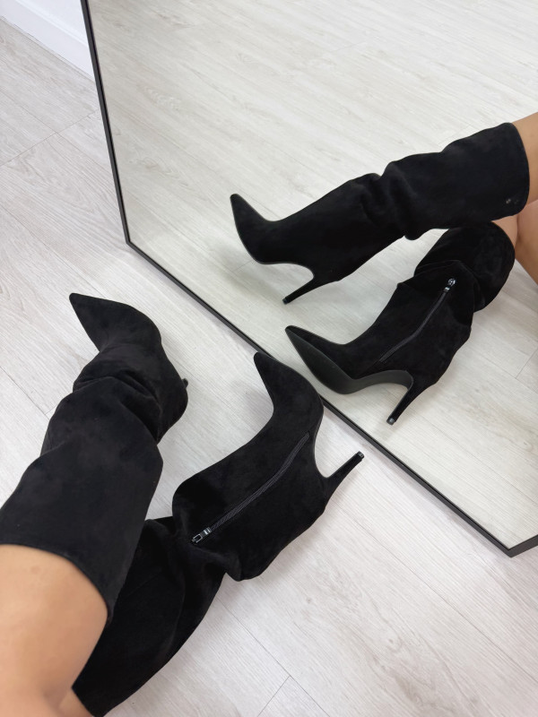 BOTAS TACÓN ANTE NEGRAS