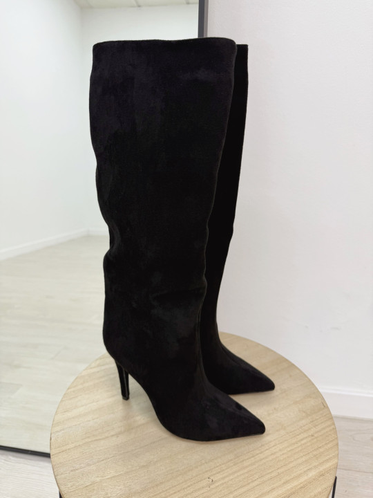 BOTAS TACÓN ANTE NEGRAS BOTAS TACÓN ANTE NEGRAS