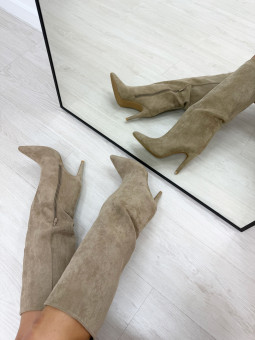 BOTAS TACÓN ANTE BEIGE
