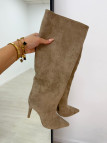 BOTAS TACÓN ANTE BEIGE BOTAS TACÓN ANTE BEIGE
