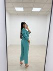 TRAJE CROP TURQUESA