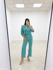 TRAJE CROP TURQUESA