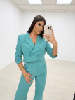 TRAJE CROP TURQUESA