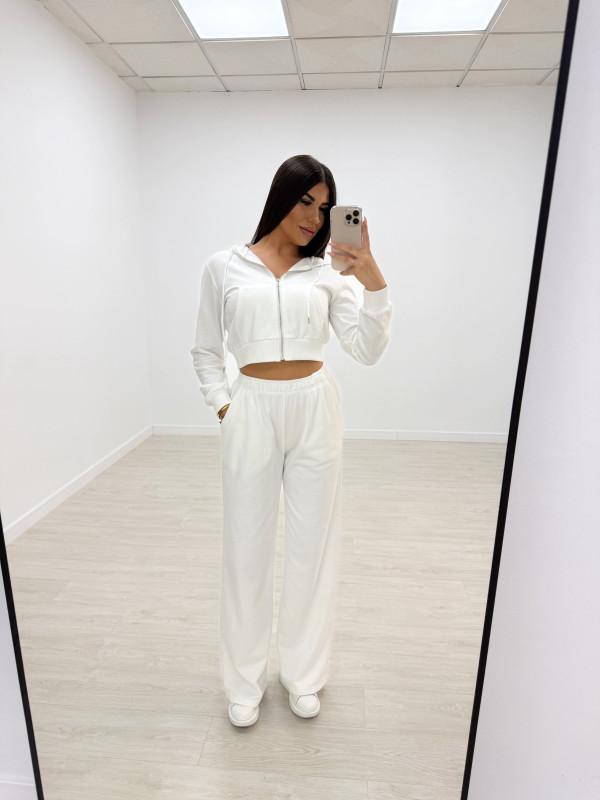 SUDADERA CROP BLANCA