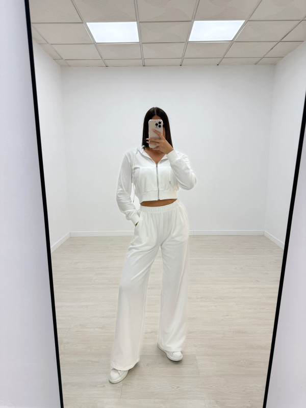 SUDADERA CROP BLANCA