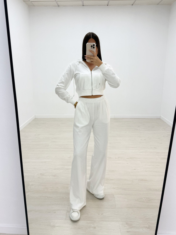 SUDADERA CROP BLANCA