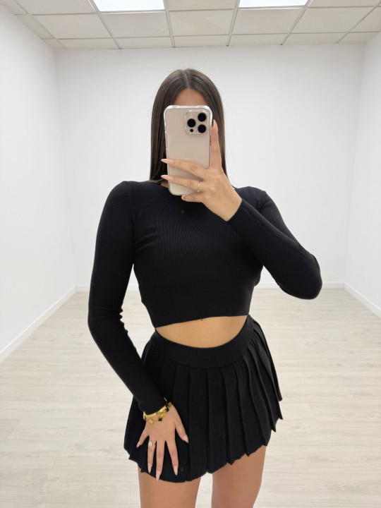 FALDA TABLAS PUNTO NEGRA FALDA TABLAS PUNTO NEGRA