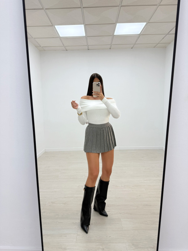 FALDA TABLAS PUNTO GRIS