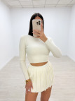 FALDA TABLAS PUNTO CREMA FALDA TABLAS PUNTO CREMA