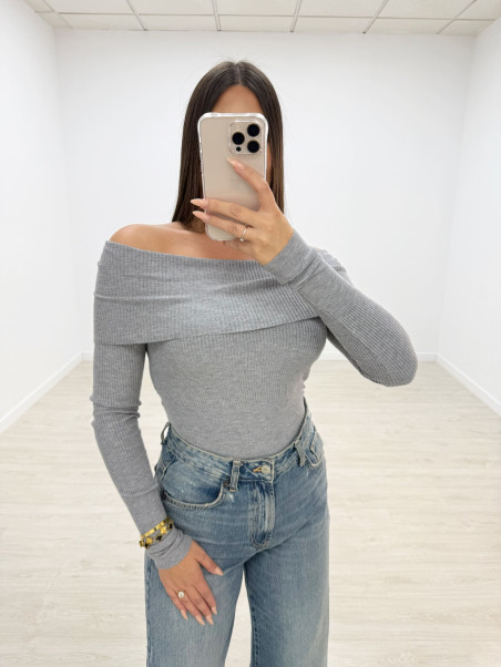 JERSEY BARDOT GRIS