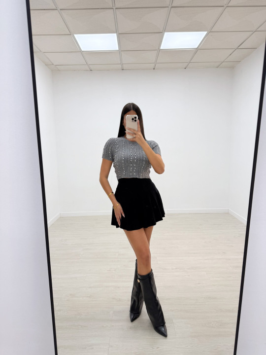 FALDA MINI PUNTO NEGRA