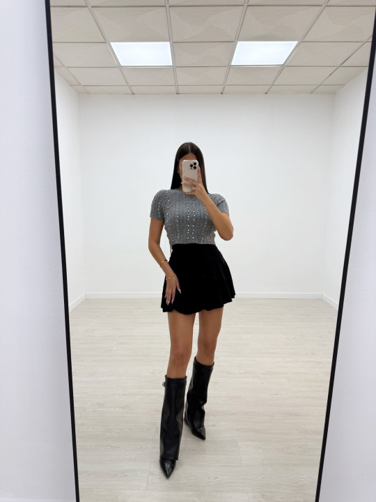 FALDA MINI PUNTO NEGRA