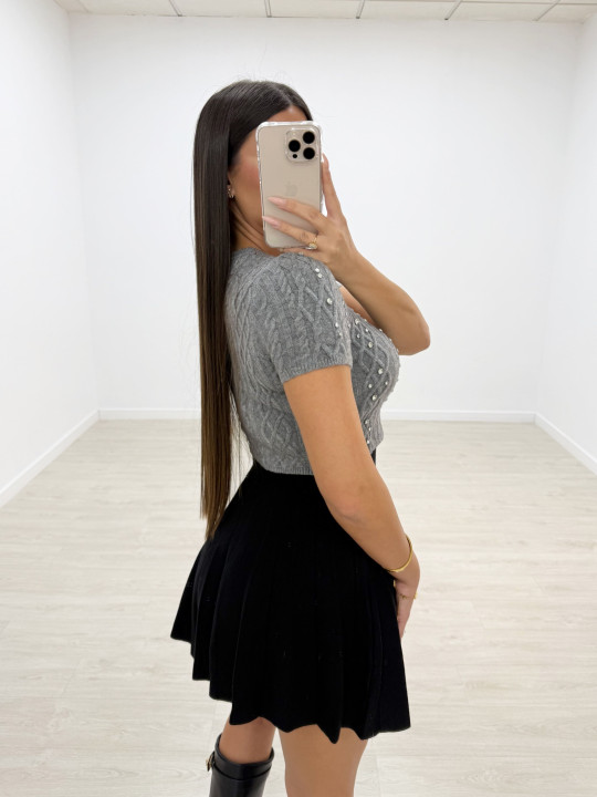 FALDA MINI PUNTO NEGRA