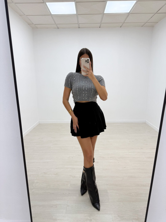 FALDA MINI PUNTO NEGRA