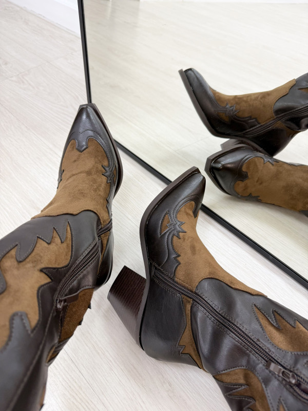 BOTAS COWBOY COMBINADAS MARRÓN
