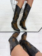 BOTAS COWBOY COMBINADAS MARRÓN