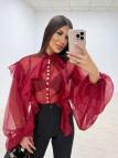 CAMISA ABULLONADA JOYA BURDEOS