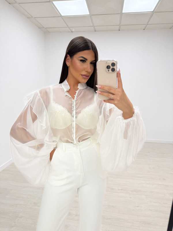 CAMISA ABULLONADA JOYA BLANCA