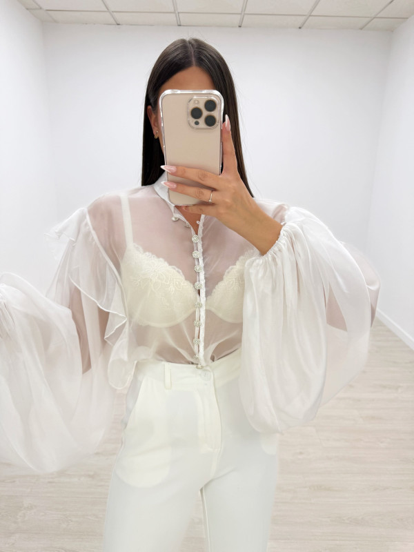 CAMISA ABULLONADA JOYA BLANCA